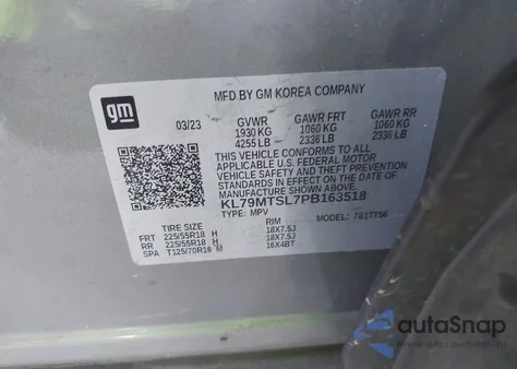 2023 Chevrolet Trailblazer Fwd Rs from USA, damaged, VIN KL79MTSL7PB163518